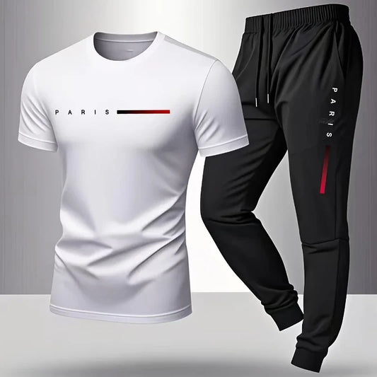 Men’s Letter Print 2-Piece Casual Set