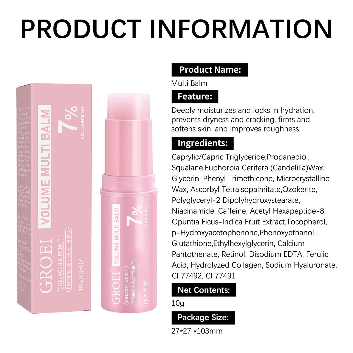 5PCS 10g Multi-Effect Moisturizing Cream Sticks – Collagen & PDRN Firming Hand Cream, Deep Hydration for Dry & Dull Skin