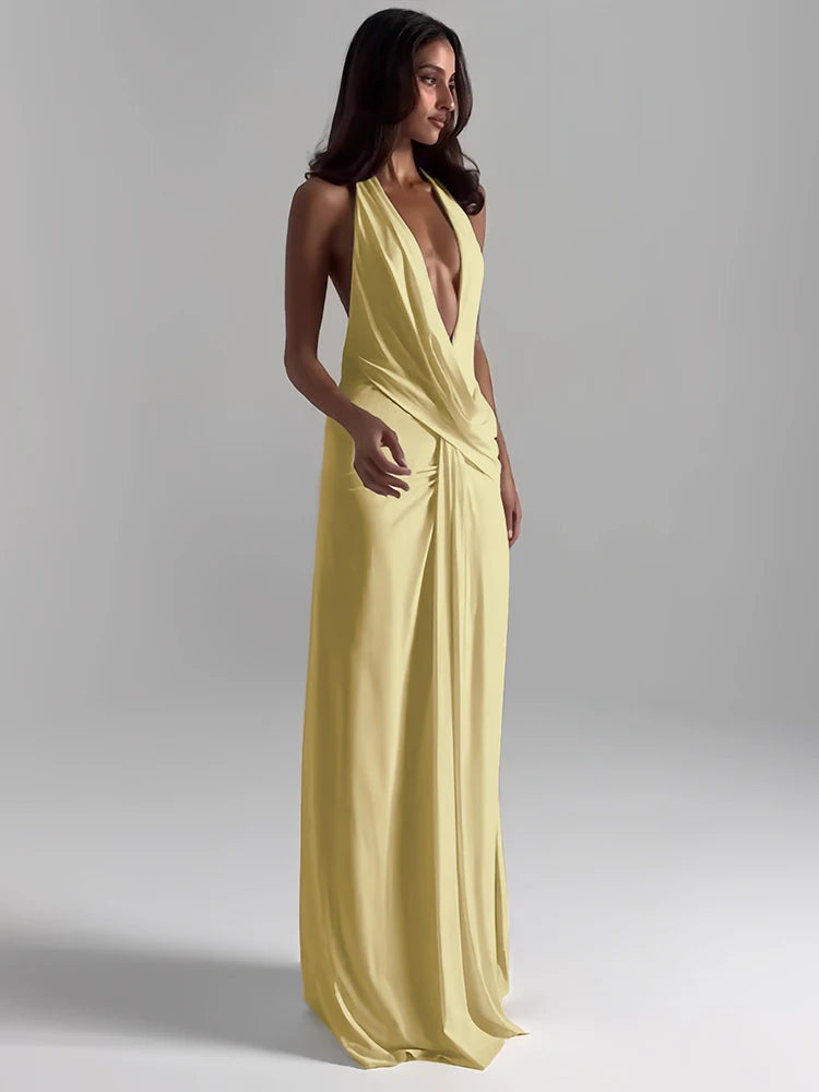 Halter Split Maxi Dress