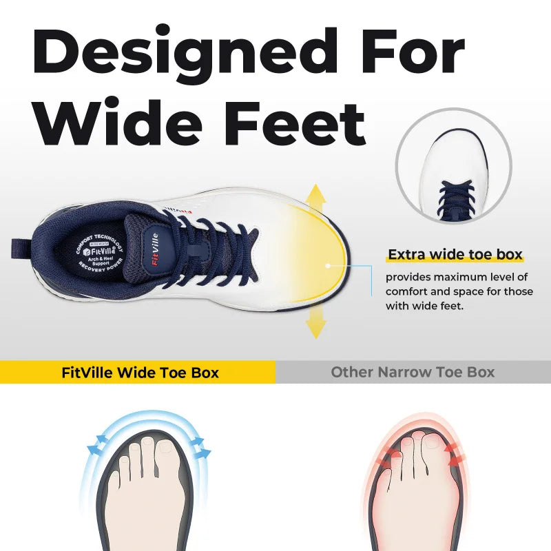 FitVille Men'S Golf Shoes Extra Wide Waterproof, Professional No-Slip Spiked Golf Shoes With Arch Support For Wide Feet