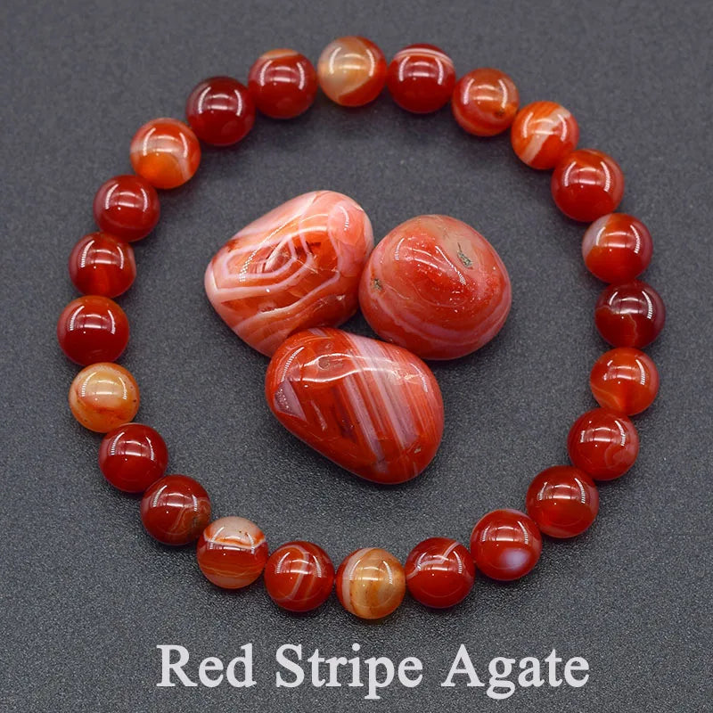 Indian Agate Bead Bracelet for Women – Natural Colorful Crystal Stone Strand Bracelet, Energy-Inspired Yoga Jewelry Gift