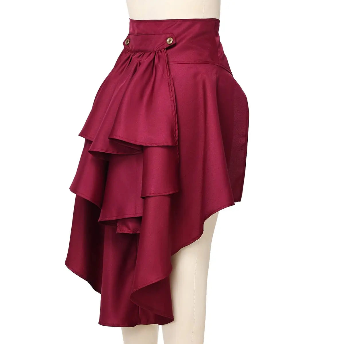 Women’s Gothic Steampunk Lace-Up Ruffle Skirt