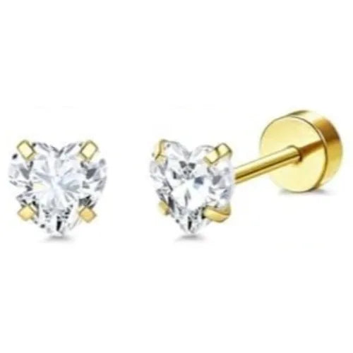 14K Gold-Plated Stainless Steel Classic Stud Earrings