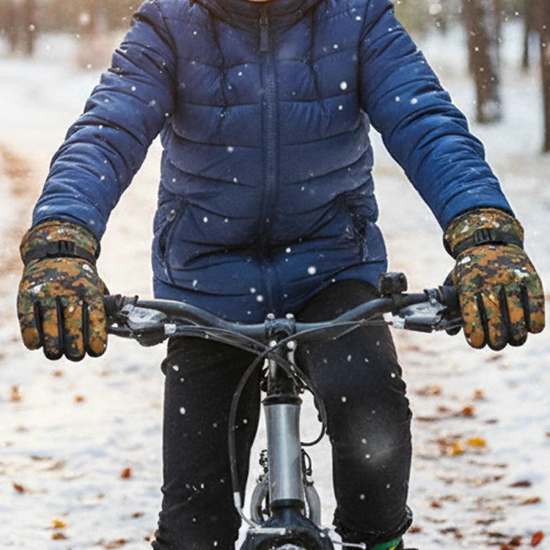 Kids Winter Warm Windproof Cold Weather Outdoor Sports Gloves for Boys Girls Fleece Snow Gloves Ski Gloves Boy Winter Glove