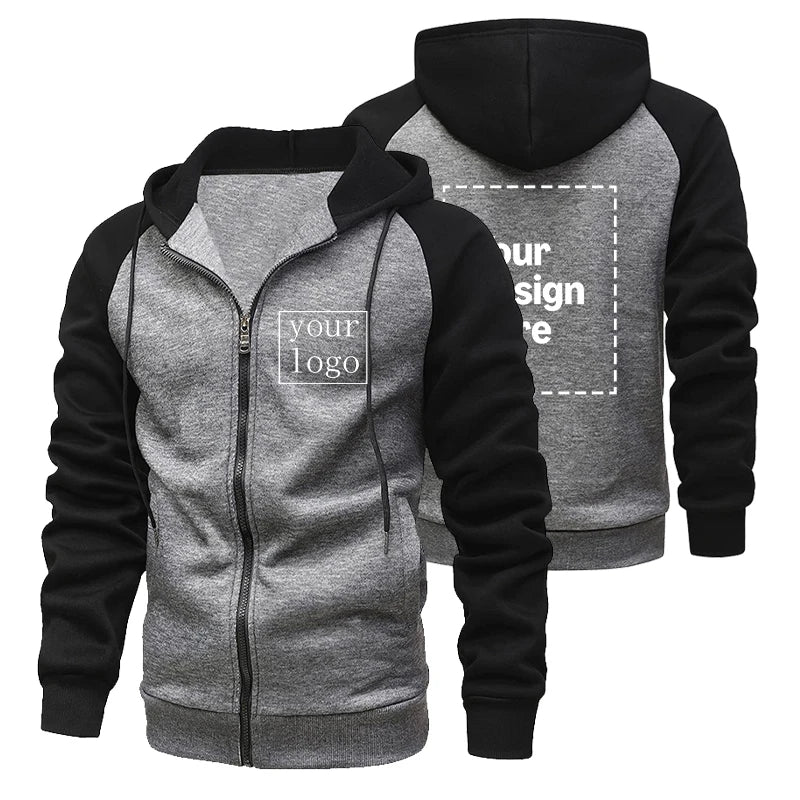 Men’s Biker Print Fleece Hoodie