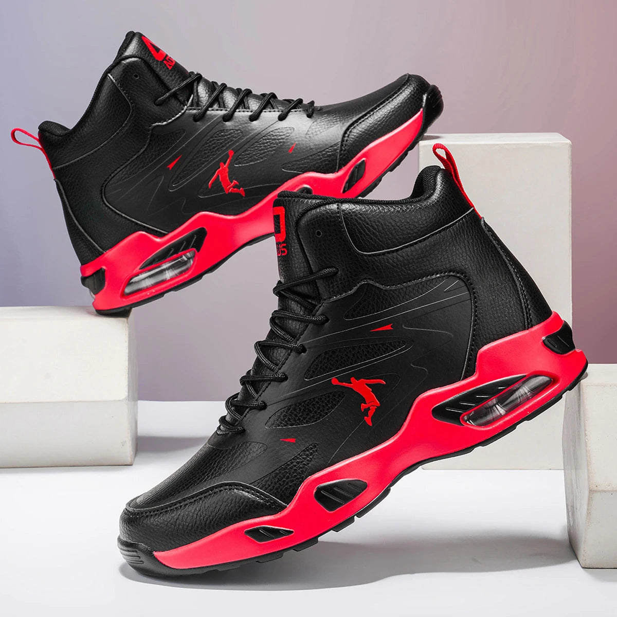 Fashion High-Top Basketball Shoes for Men Women Comfortable Leather Outdoor Training Athletic Sneakers Free Shipping