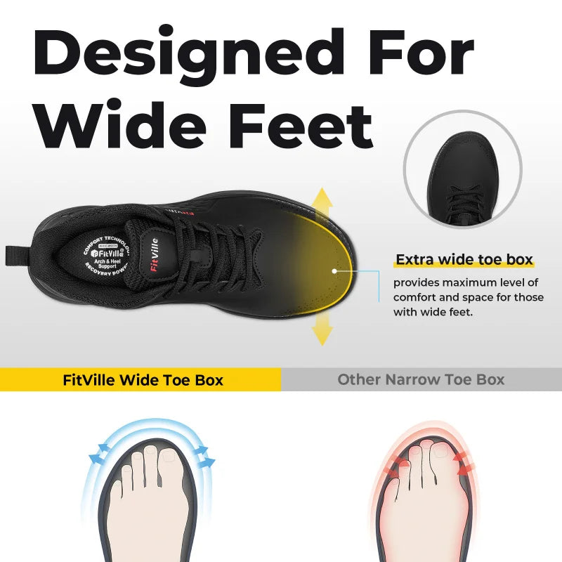 FitVille Men'S Golf Shoes Extra Wide Waterproof, Professional No-Slip Spiked Golf Shoes With Arch Support For Wide Feet