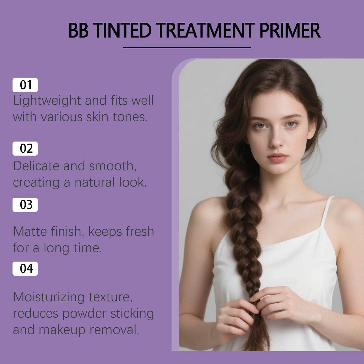 BB Cream Set – Concealer & Primer, Soft Moisturizing Makeup Base, Natural Non-Cakey Finish, Long-Lasting Non-Sticky Coverage