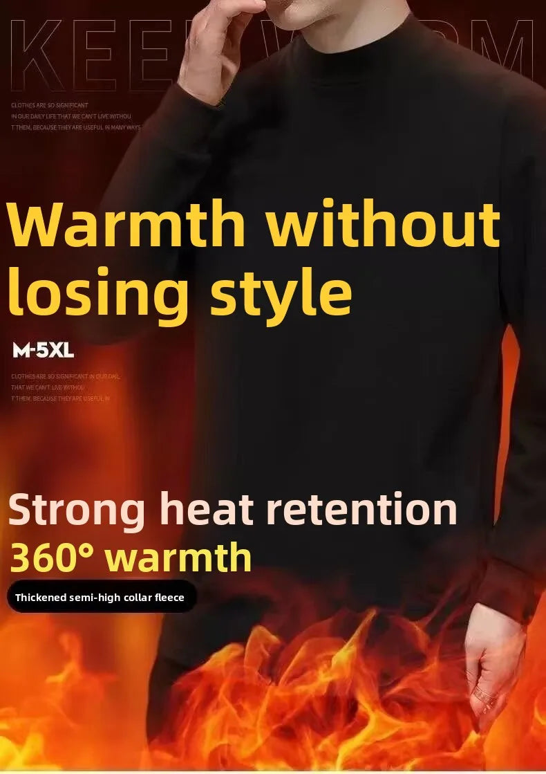Men's Fleece-Lined Mock Neck Thermal Set
