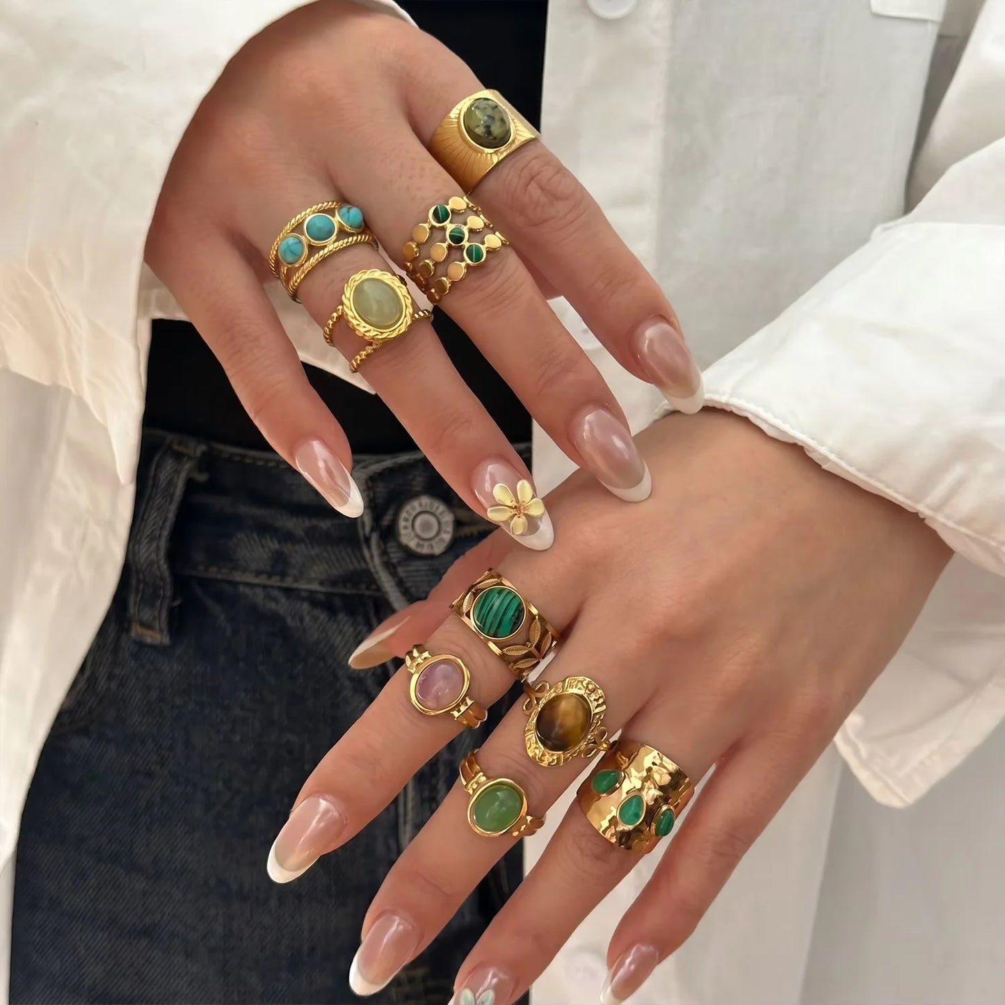 Women’s Stainless Steel Irregular Punk Statement Ring