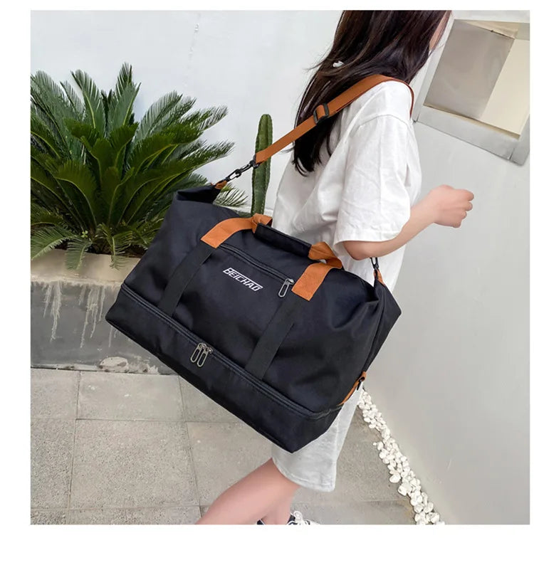Travel Gym Duffle Bag – Portable Carry-On Weekender Shoulder & Crossbody Bag for Fitness, Sports and Short Trips
