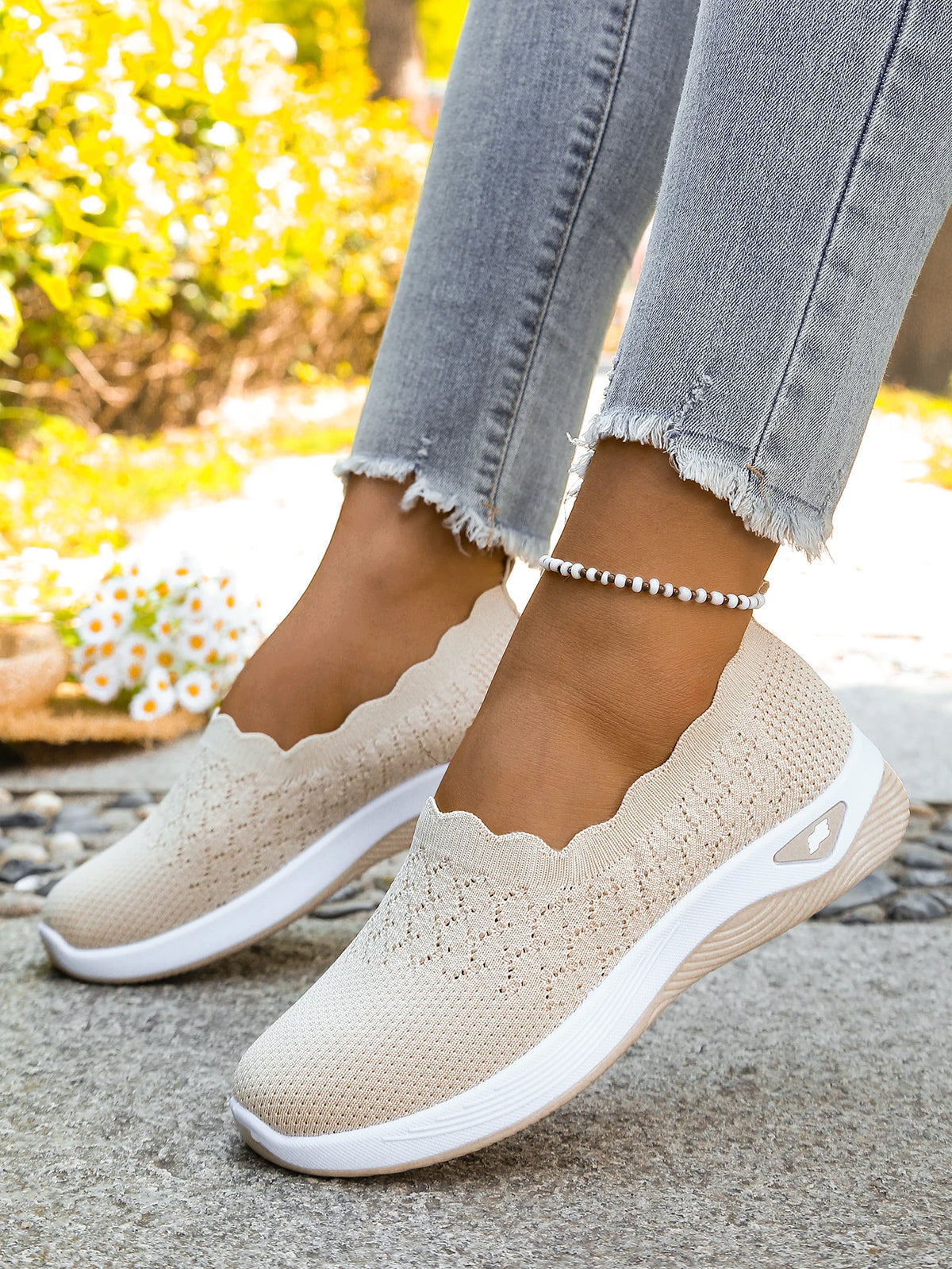Women's 2026 Summer Breathable Knit Slip-On Sneakers Ultra Lightweight Soft Sole Comfortable Casual Loafers for Daily Work Walk
