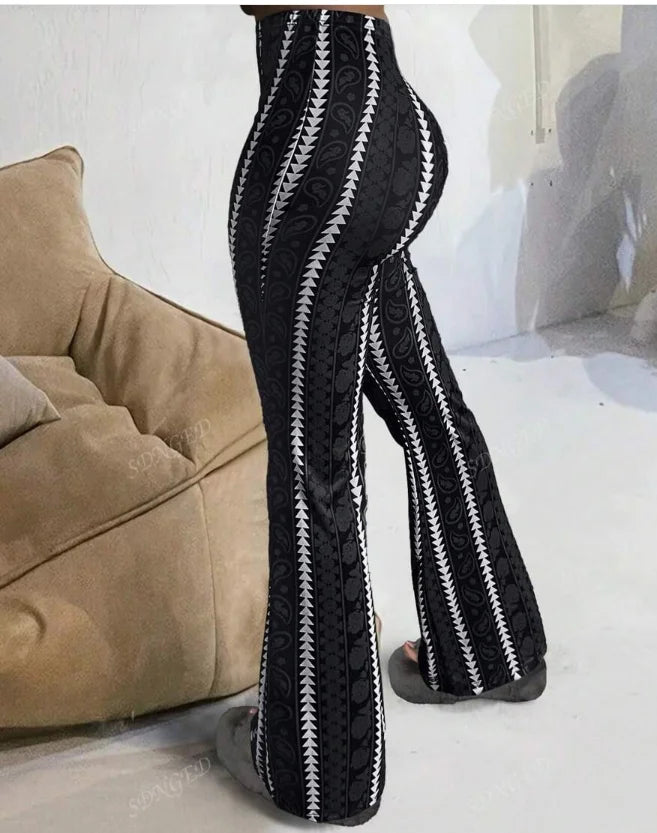 Women’s Striped Slim Flare Office Pants