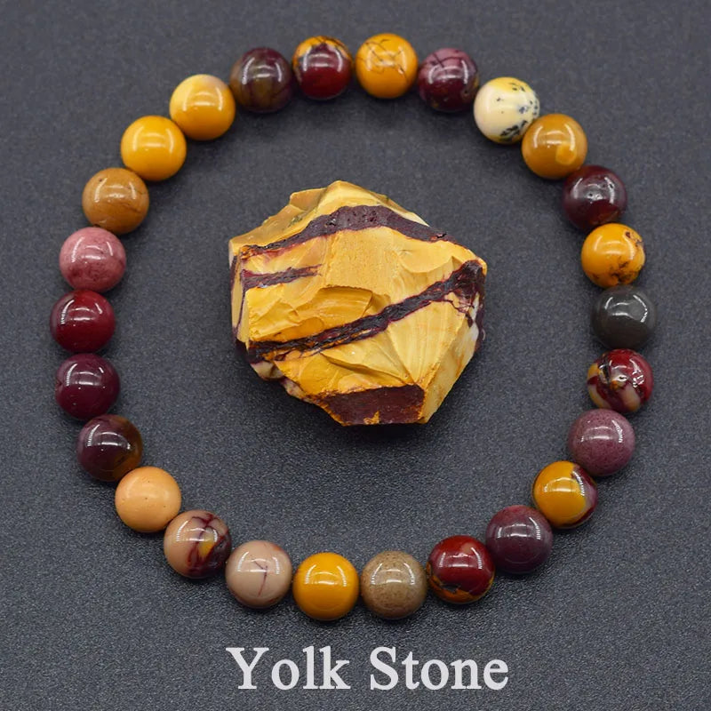 Indian Agate Bead Bracelet for Women – Natural Colorful Crystal Stone Strand Bracelet, Energy-Inspired Yoga Jewelry Gift