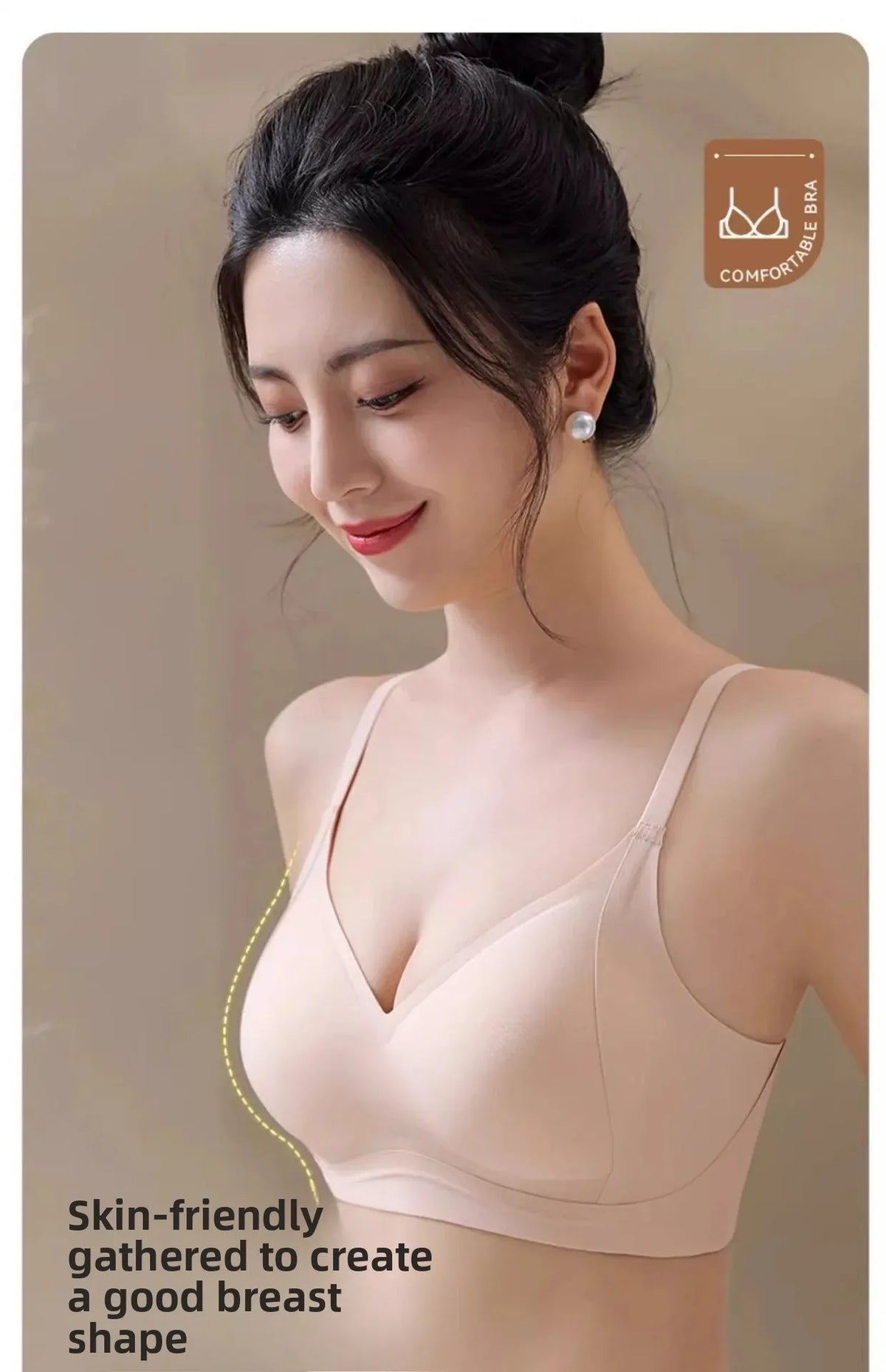 Comfortable Women's Everyday Bra Lifting Thin No Steel Ring Seamless Underwear Prevent Side Breast Collection Sagging Bras
