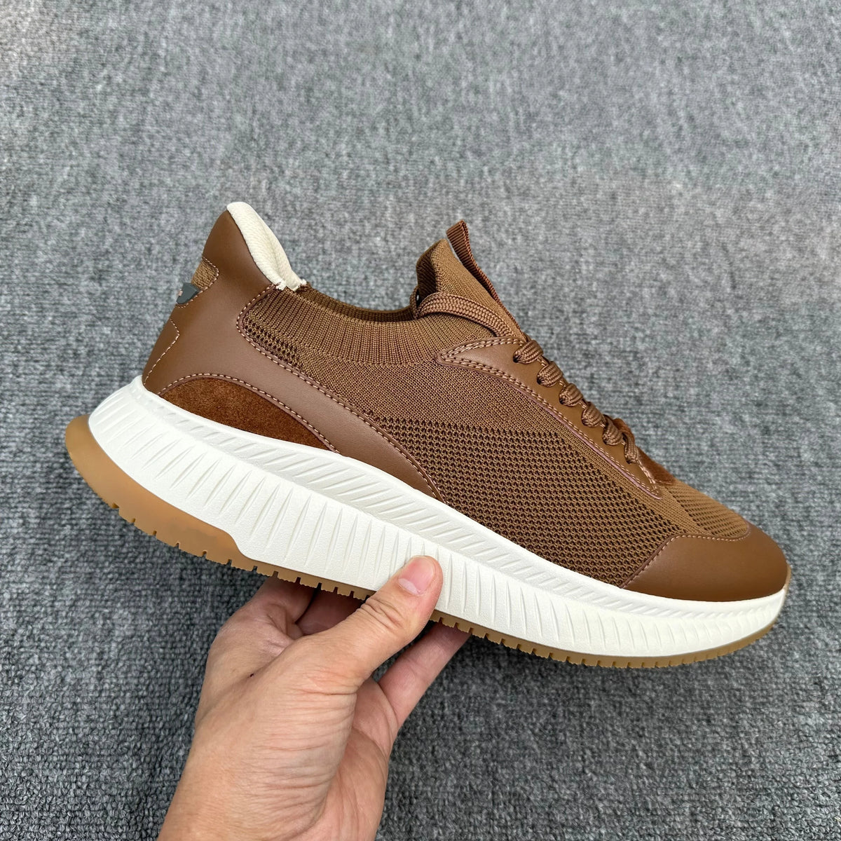 2026 Summer Breathable Sports Casual Shoes For Men, Thick Sole Height Increasing Lace Up Comfort Versatile Mesh Running Sneakers