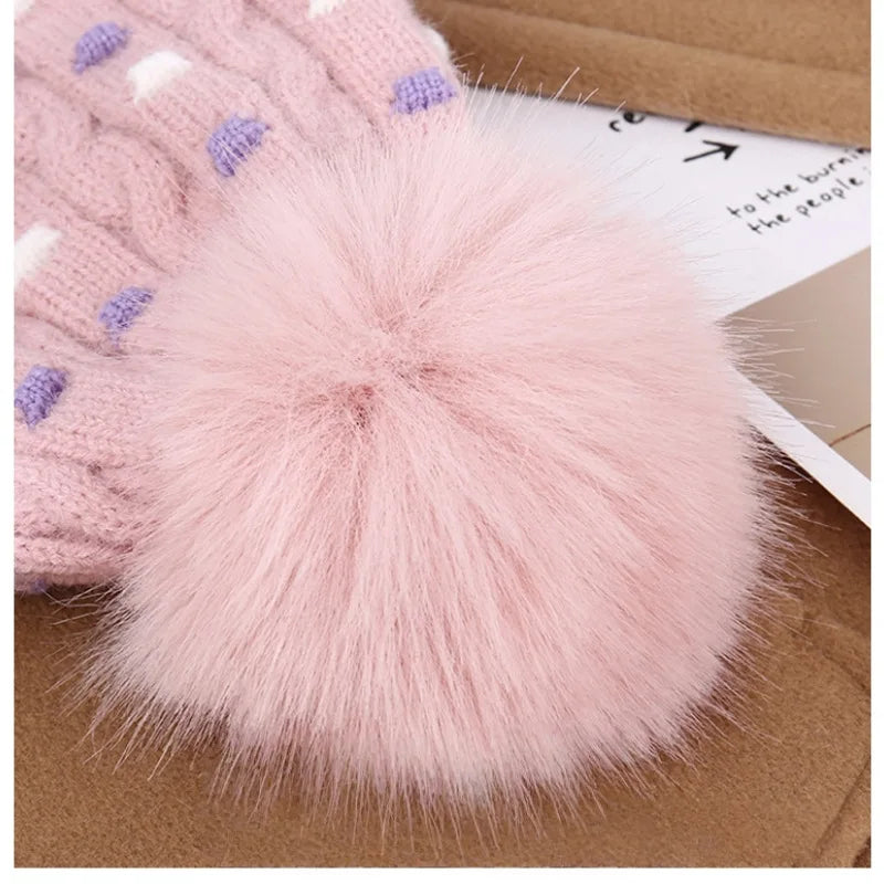 Winter Warm Beanie Women's Hat Thickened Cold-Proof Knitted Cap Outdoor Sports Cycling Skiing Pullover Hats Bonnets for Women