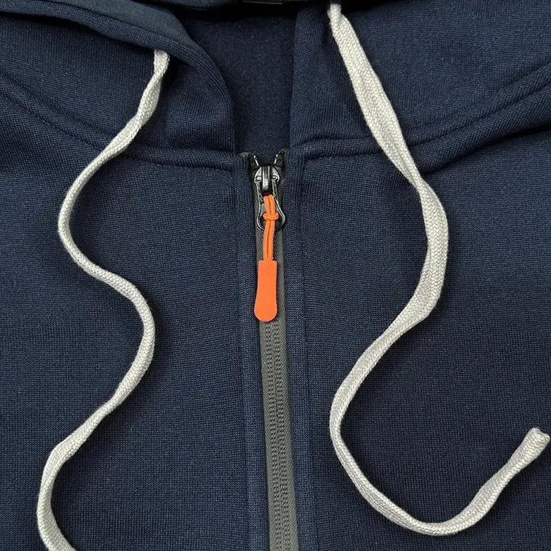 2025 Men’s & Women’s Multi-Pocket Fleece Hoodie Casual Ribbon Zip Pullover Loose-Fit Sports Sweatshirt Top