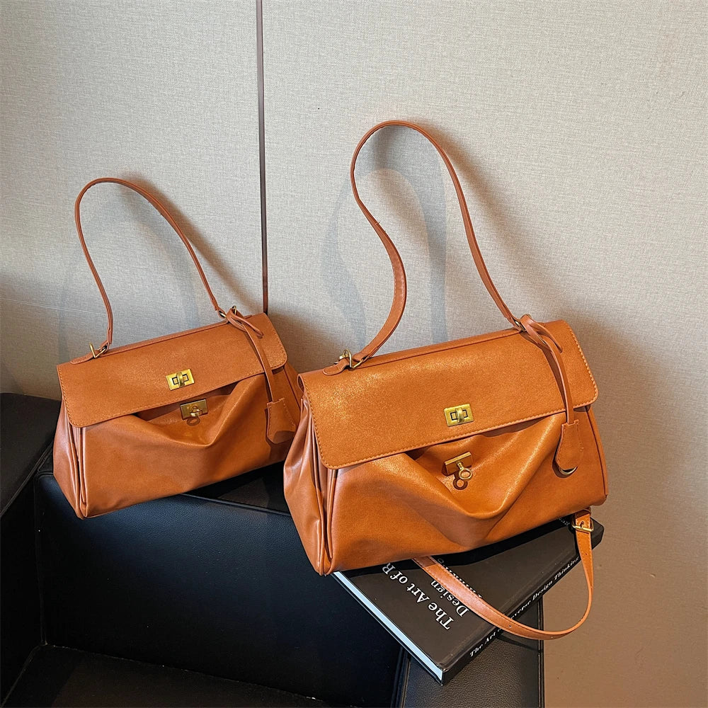 Women’s Vintage PU Flap Shoulder & Crossbody Bag
