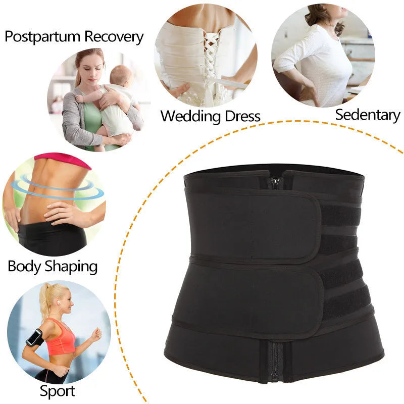 Waist Trainer Sweat Belt – Adjustable Body Shaper Workout Cincher for Fitness, Exercise & Abdominal Support