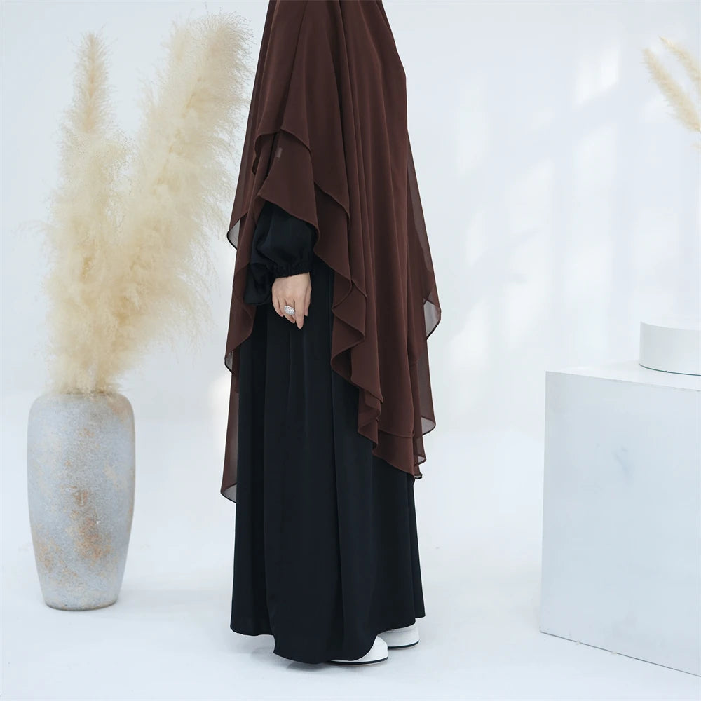 Women’s Elegant Chiffon Khimar & Abaya Set