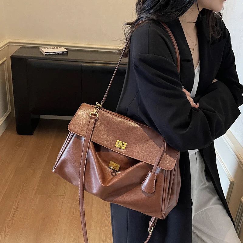 Women’s Vintage PU Flap Shoulder & Crossbody Bag