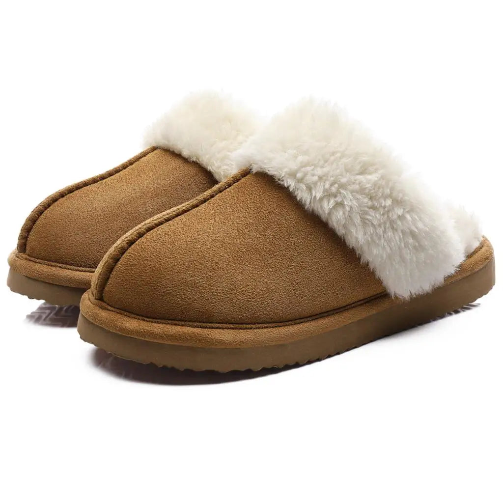 Kidmi Warm Fluffy Women Slippers Classic Brand Fuzzy House Slippers Indoor Soft Memory Foam Slippers Outdoor Antiskid Slippers