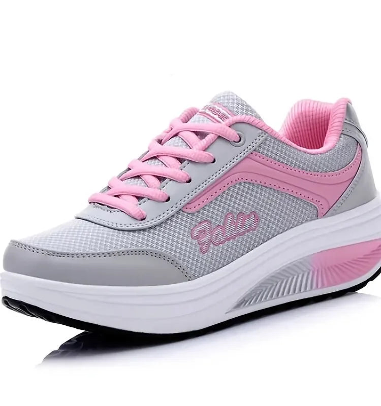 Women’s Fashion Platform Sneakers – Comfortable Casual Walking Shoes with Lightweight Flat Sole & Plus Size Fit