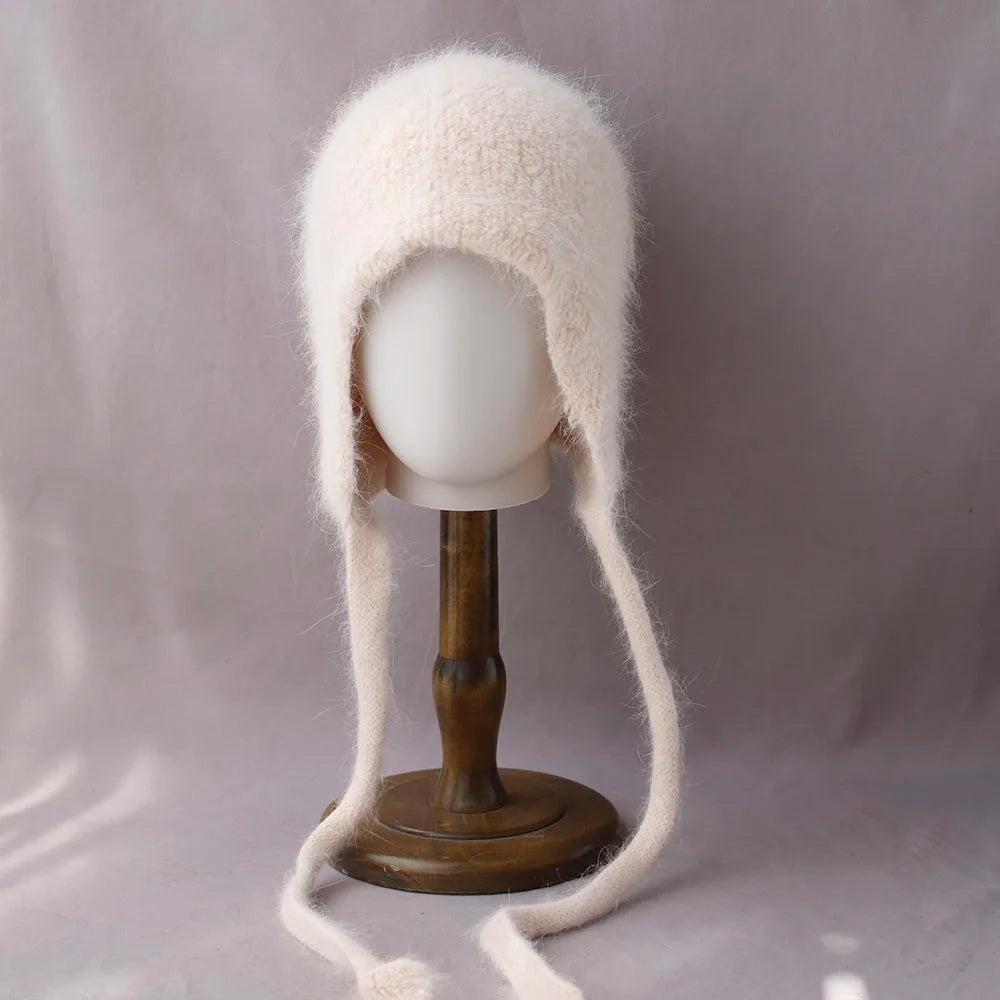 2025 NEW Winter Hat Real Rabbit Fur Winter Hats For Women Fashion Warm Hats Upgrade thickened extended Pullover scarf hat