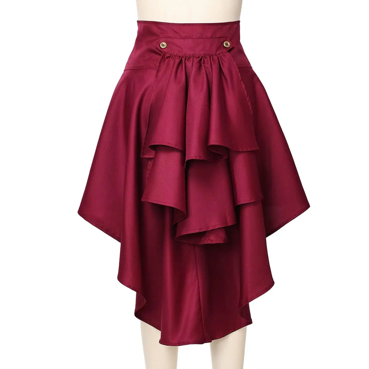 Women’s Gothic Steampunk Lace-Up Ruffle Skirt