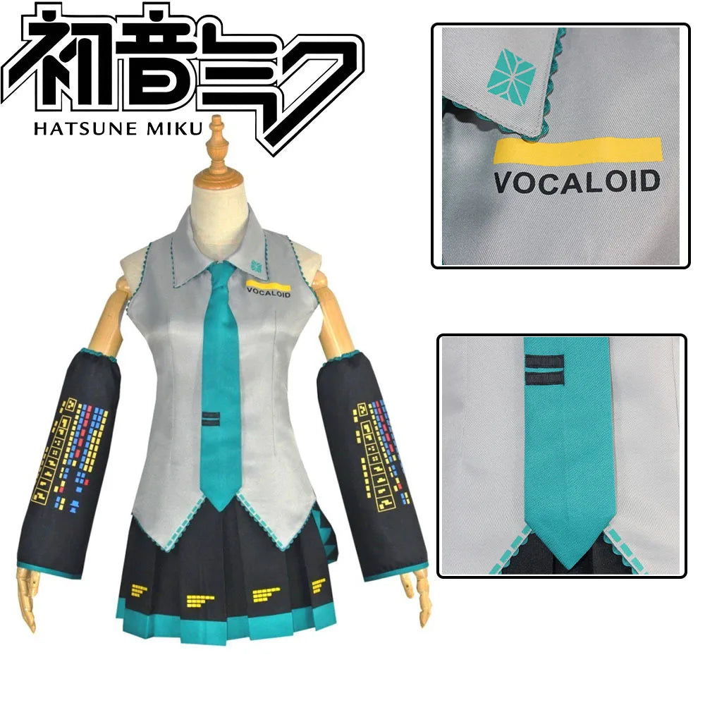 Anime Character Performance Clothes  MIKU Anime Clothes Cosplay Clothes JK Skirt Same Suit Wig Accessories Halloween