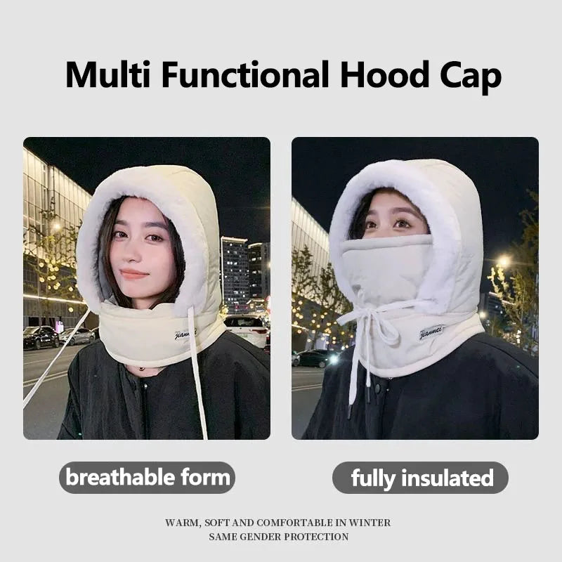 Winter Motorcycle Warm Neck Gaiter Windproof Outdoor Sports Mask Face Balaclava Cotton 3-in-1 Beanies Cap Warm Face Protection