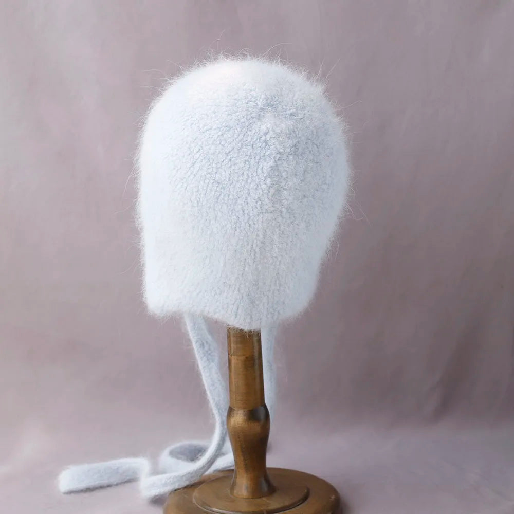 2025 NEW Winter Hat Real Rabbit Fur Winter Hats For Women Fashion Warm Hats Upgrade thickened extended Pullover scarf hat