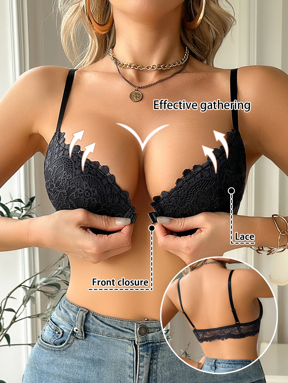 Bella Lace Front-Clasp Bra