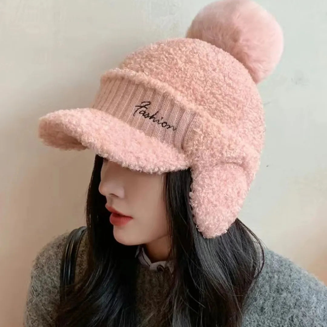 Winter Fur Warm Windproof Hat for Women Lei Feng Cap Fur Ear Flap Cap Thick Ear Protection Baseball Hats