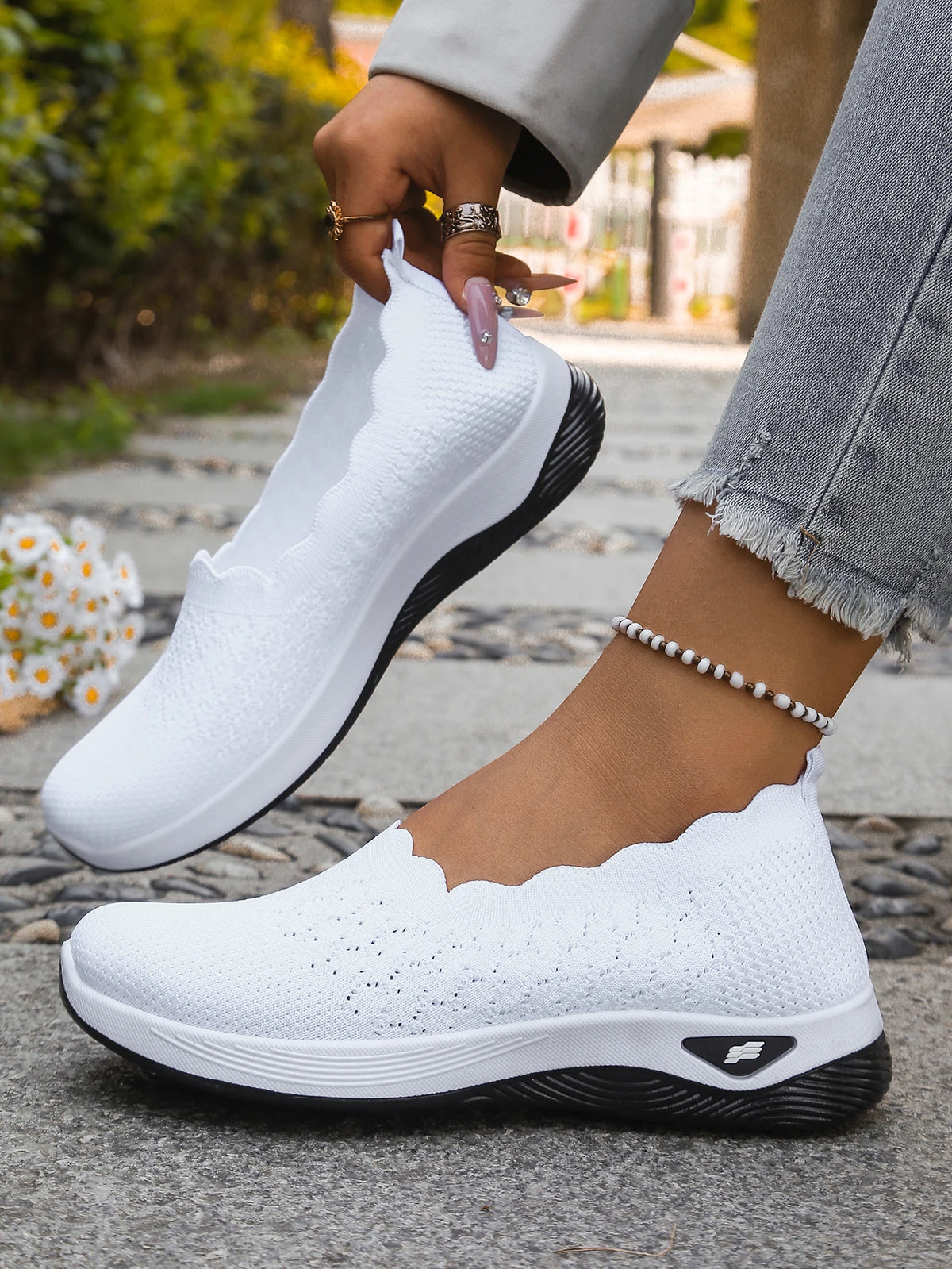 Women's 2026 Summer Breathable Knit Slip-On Sneakers Ultra Lightweight Soft Sole Comfortable Casual Loafers for Daily Work Walk
