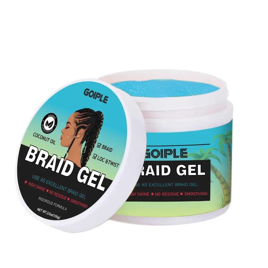 GOIPLE 100g Tea Tree Mint Braid Styling Gel – Edge Control Hair Wax Pomade for Frizz, Locs, Twists & Braids