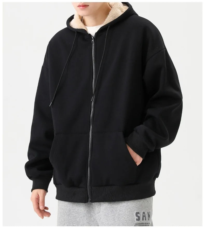 Men's Sherpa Fleece-Lined Winter Hoodie