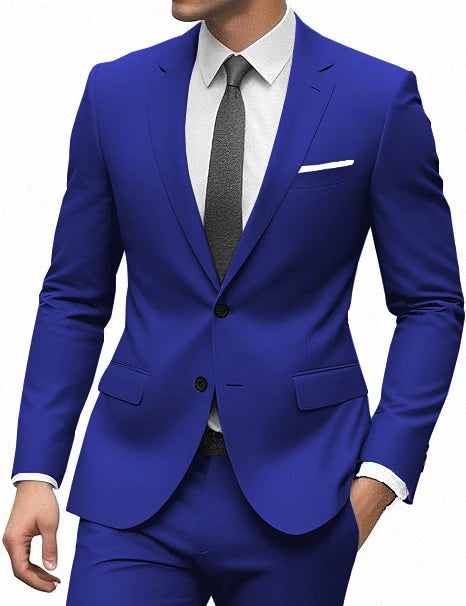 Elegant Suit for Men 2 Pieces Blazer and Pants Set Luxury Notched Lapel Tuxedo Suits for Men Formal Wedding Dresses Gentleman