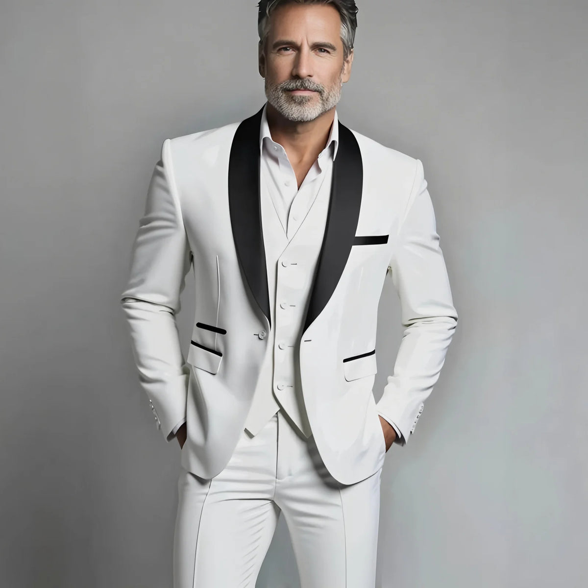 Men’s Elegant Slim Fit Tuxedo Suit Set – Classic Black Formal Suit for Weddings, Business, Parties & Special Occasions