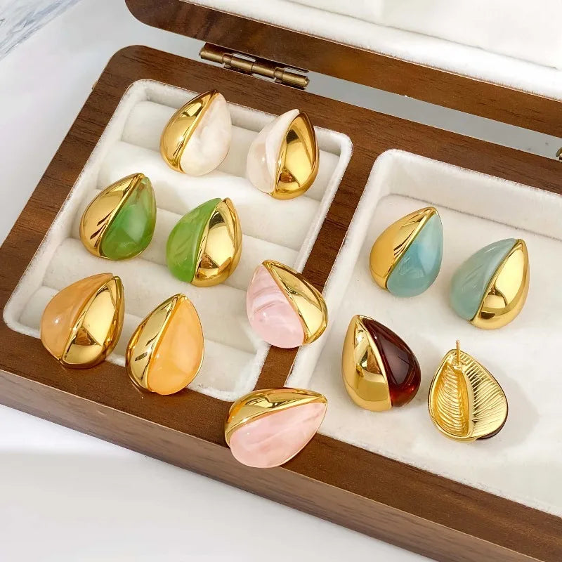 Women’s Vintage Geometric Resin Drop Earrings