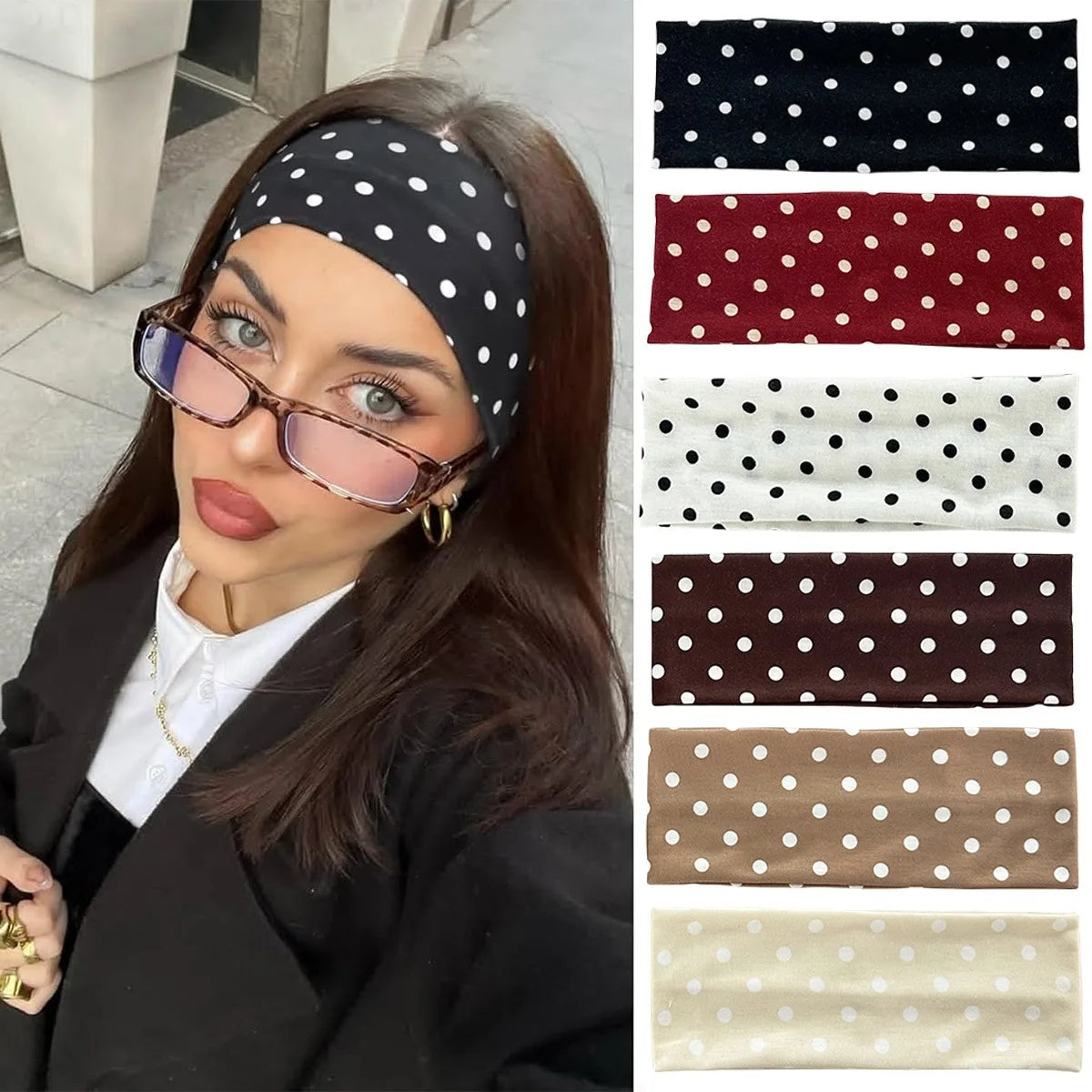 Women’s Y2K Retro Dot Stretch Headband