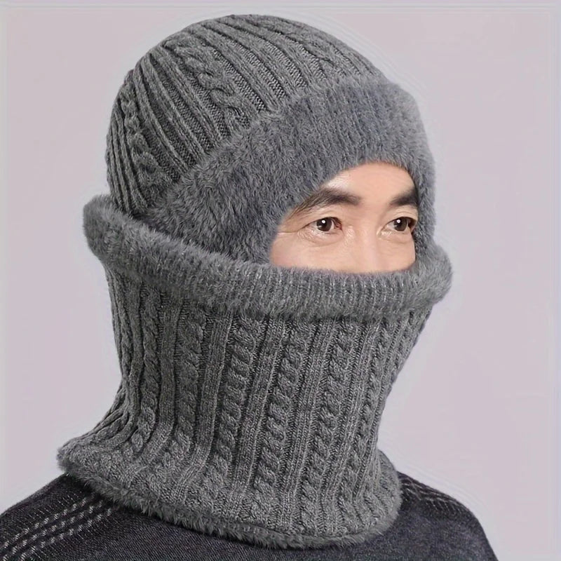 Knitted Hat Winter Elderly Hat for Women Winter Mom Warm Hat for Men Ear Protection Middle-Aged and Elderly