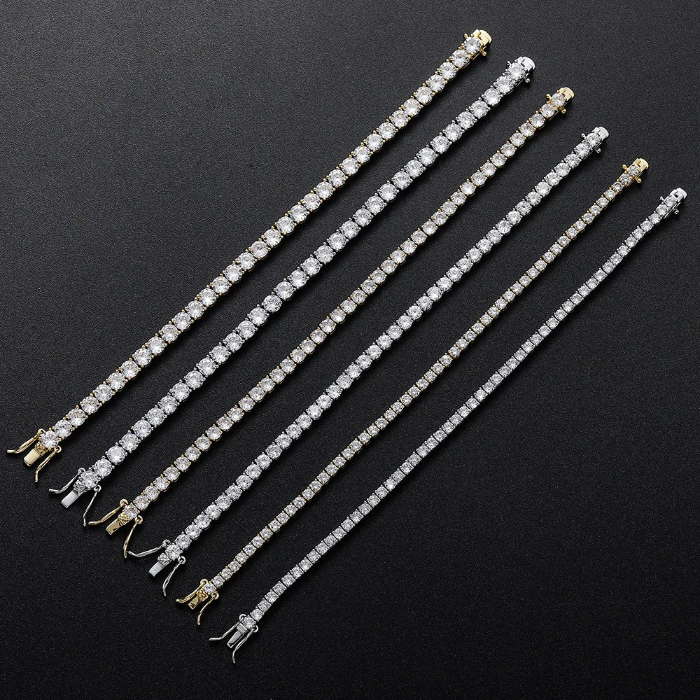 Factory Price D VVS1 Moissanite Tennis Bracelet – 925 Sterling Silver Single Row Classic Bracelet for Women & Men with GRA Certificate