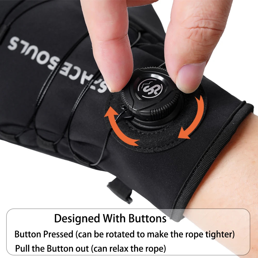 New Winter Buckle Cycling Gloves Unisex Windproof Touch Screen Warm Gloves Men's Women's Outdoor Sports Running Skiing Gloves