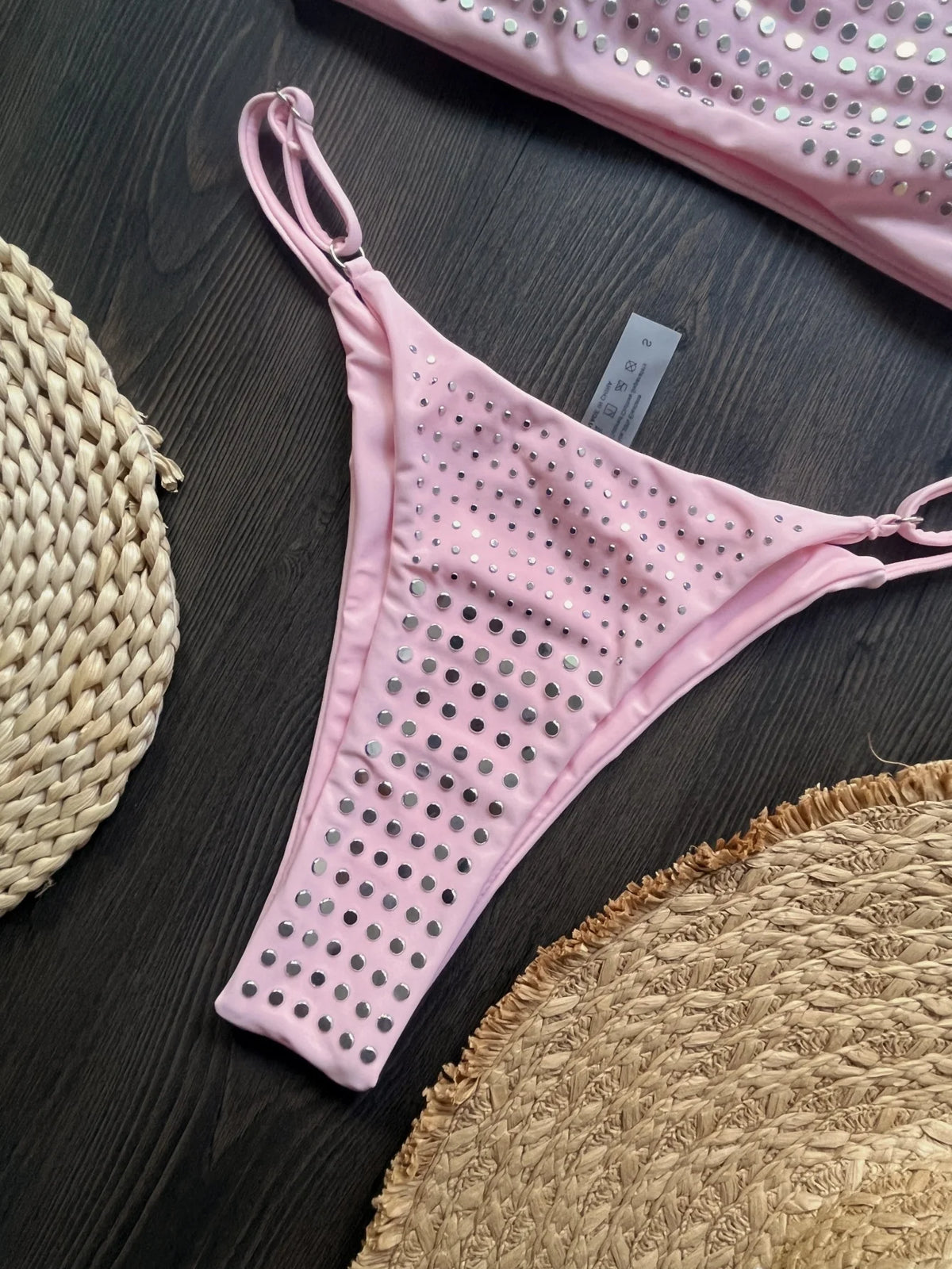 2025 Diamond Bikini Sexy Women Swimsuit Bandeau Biquini Push Up Swimwear Female Shiny Bathing Suits Floral Bodysuit Beachwear