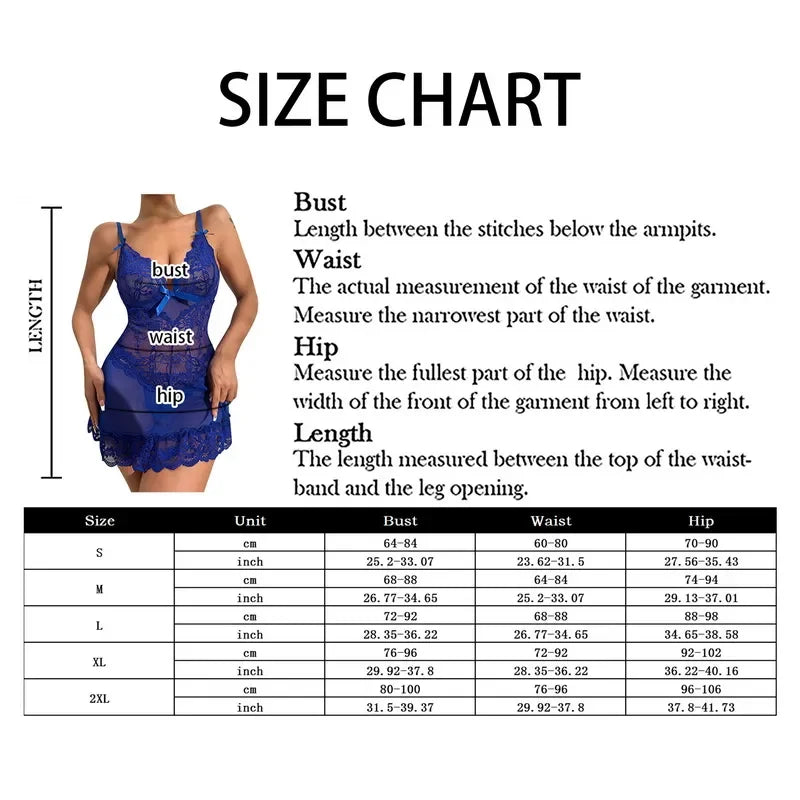 Sexy Sleepwear Deep-V Night Dress Women Nightgown Lace See-Through Nightie Lingerie Sleeveless Mini Dress Exotic Nightdress
