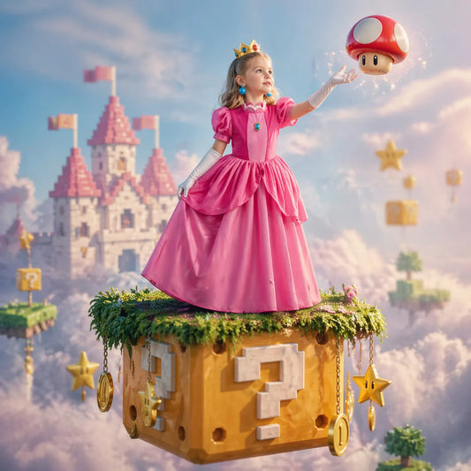 Girls Pink Princess Dress-Up Costume Set