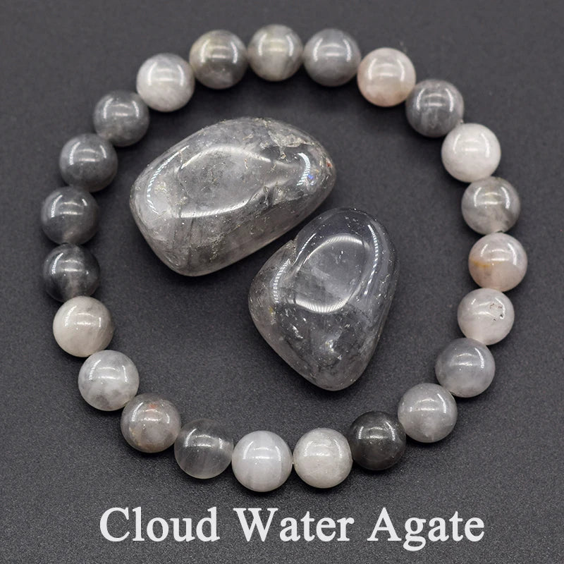 Indian Agate Bead Bracelet for Women – Natural Colorful Crystal Stone Strand Bracelet, Energy-Inspired Yoga Jewelry Gift