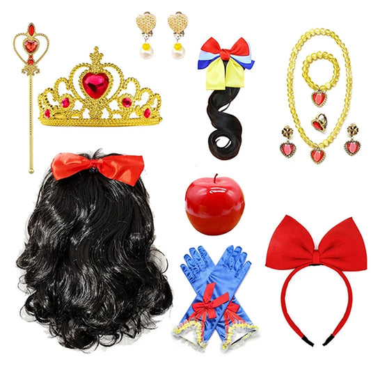 Snow White Princess Tiara &amp; Wand Accessory Set for Girls